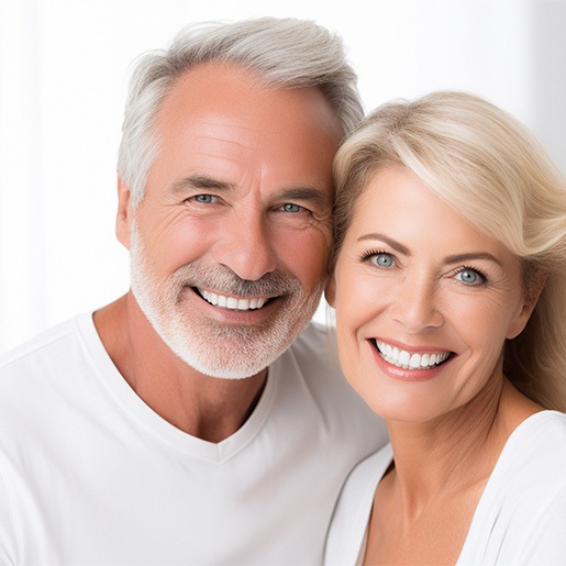 Smiling older couple with beautiful teeth