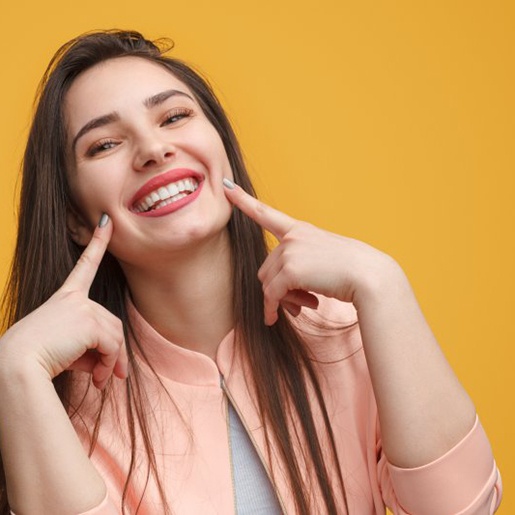 Lady has pretty smile